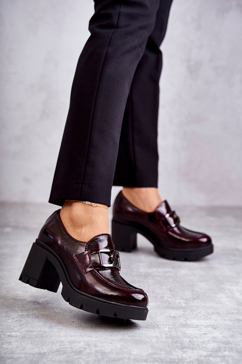 Elegantní boty na sloupu Se Stříbrným Ornamentem Červené Harmell