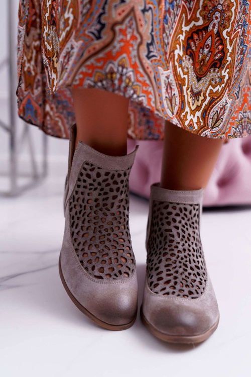 Dámské Kotníkové Boty Jarní Cowgirl Šedé 2366 Draw