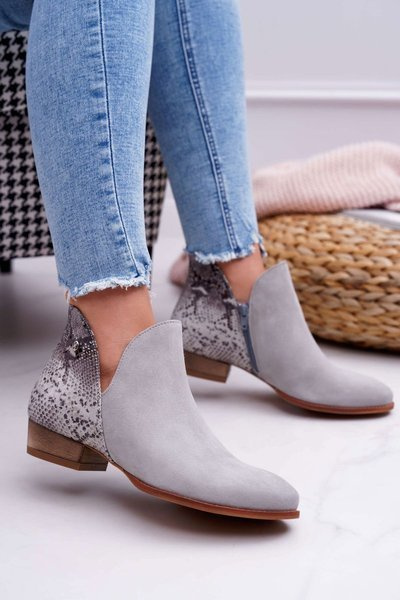 Dámska koža Maciejka Boots Gray 04091-03