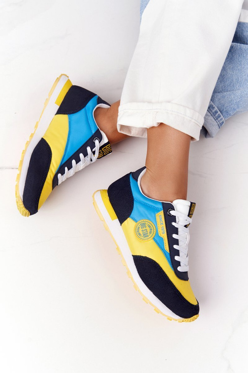 Dámské Tenisky Memory Foam Big Star HH274525 Žluté-Modre