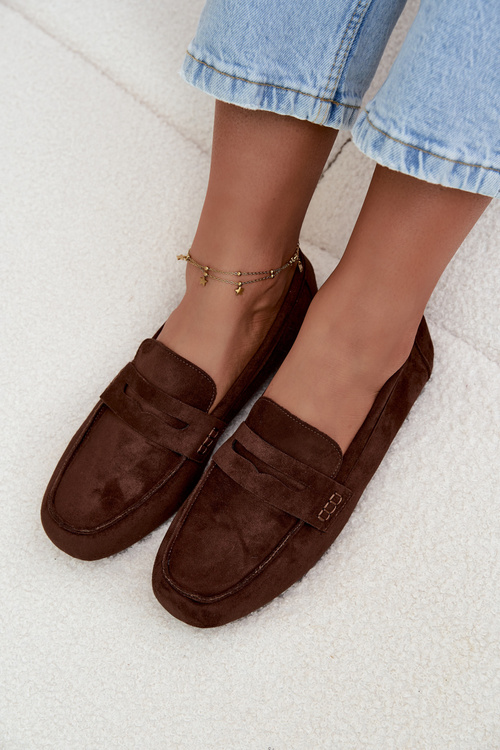 Loafery Mokasíny Dámske Ploché Tmavohnedé Soreline