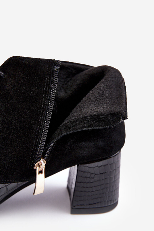 Dámské Kozačky Na Nízkém Podpatku černé Ebba