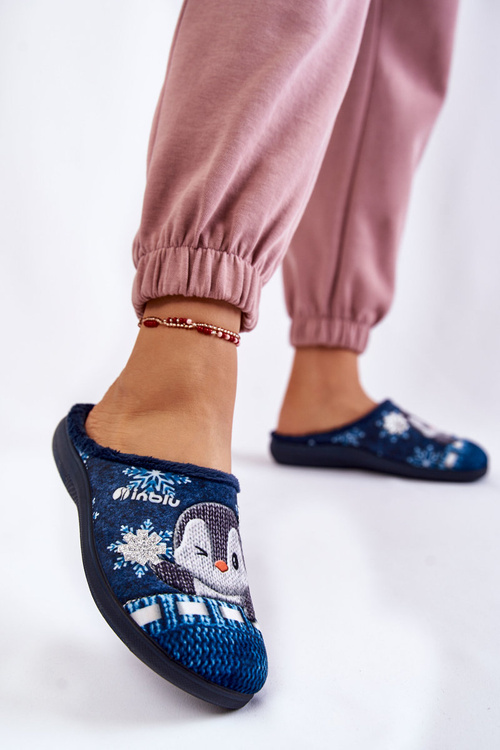 Domáce žabky žabky, tučniaky Papcie INBLU EC-81-004 NAVY BLUE