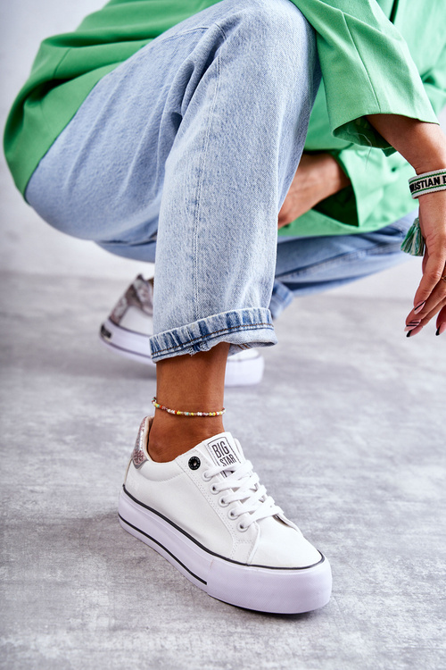 Dámské Materiál Sneakers Big Star KK274037 Bílá