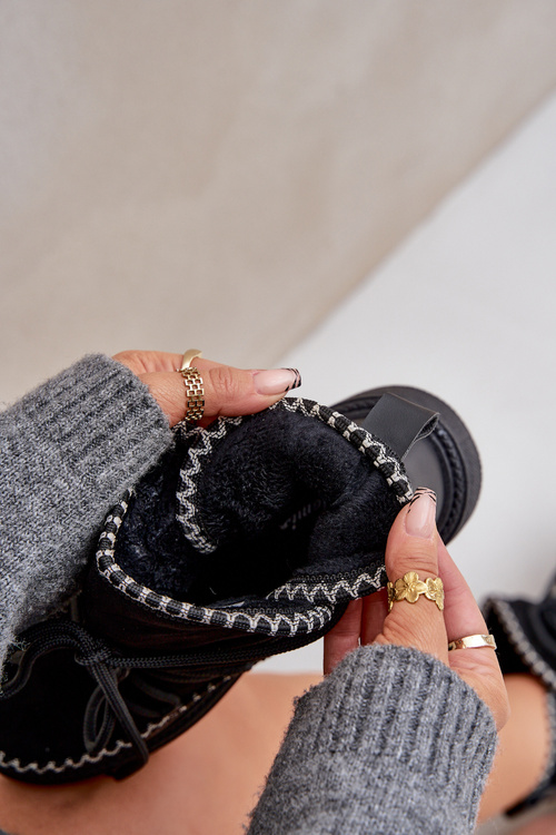 Dámské Sněhule S Vyšíváním Na Platformě Černé Naleris