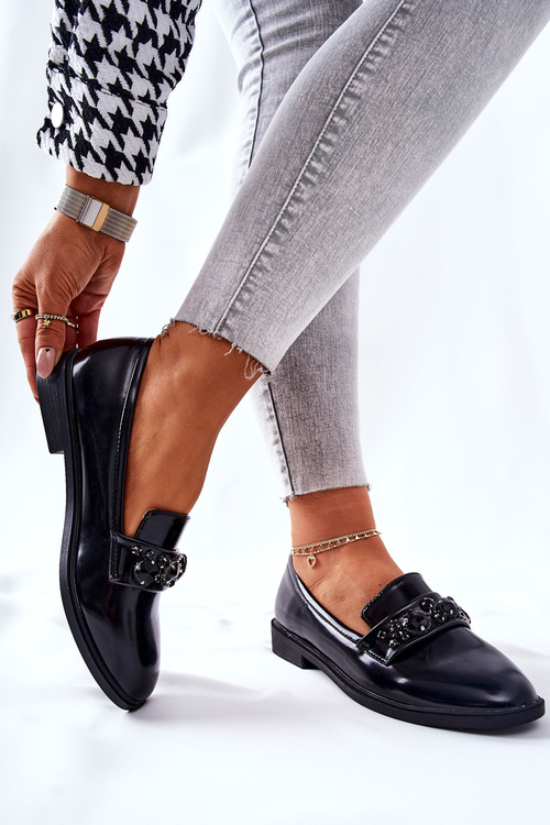 Polobotky Boty S Ozdobným Páskem Černé Valisso