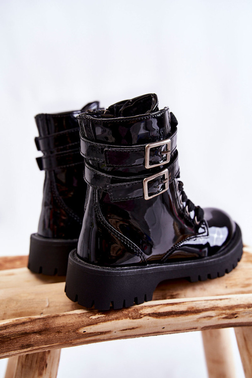 Detská maľovaná veľká hviezda KK374131 Čierne topánky