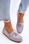 Klasické semišové sivé Moccasins