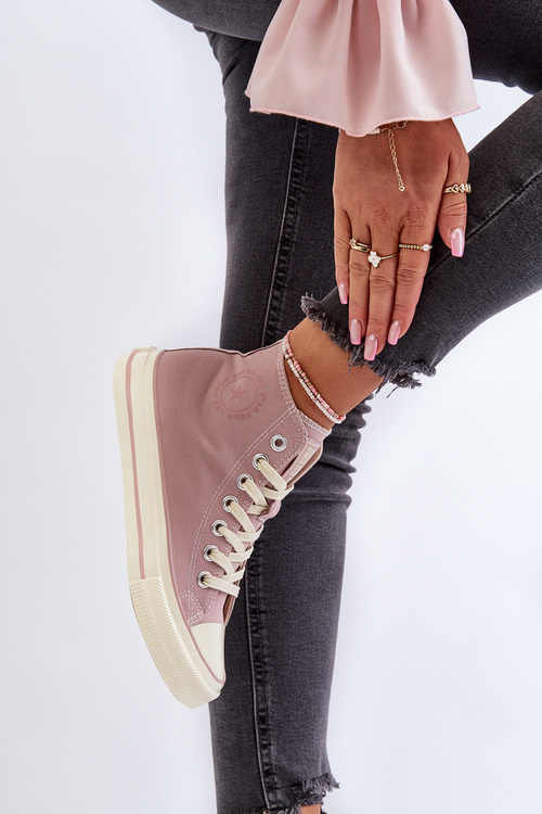 Dámské vysoké tenisky Big Star NN274277 růžové