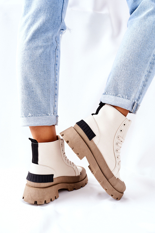 Dámské Kotníkové Boty Béžové Any One