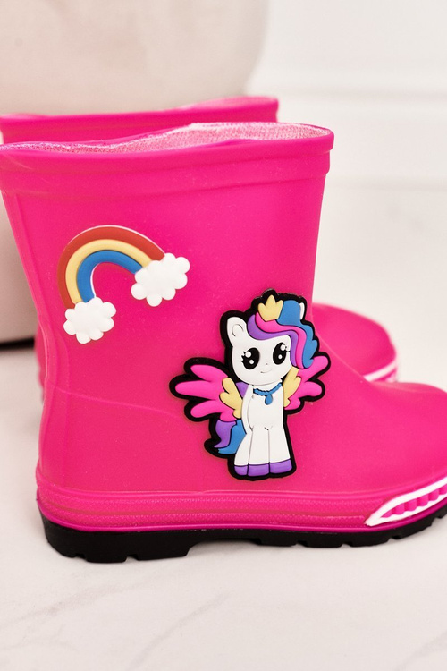 Detské galoshes s poníkom fuchsia