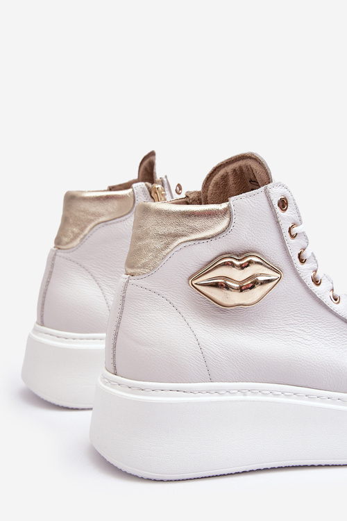 Dámské vysoké tenisky na zip Lemar bílé Katerin