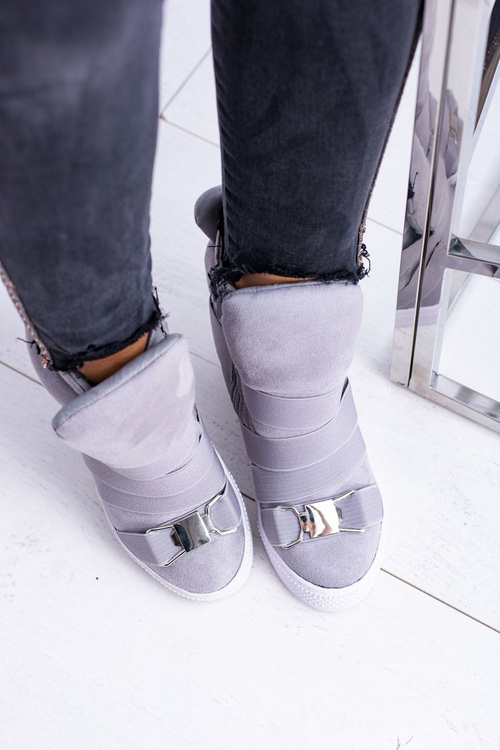 Semišové Klínové Tenisky Lu Boo šedé