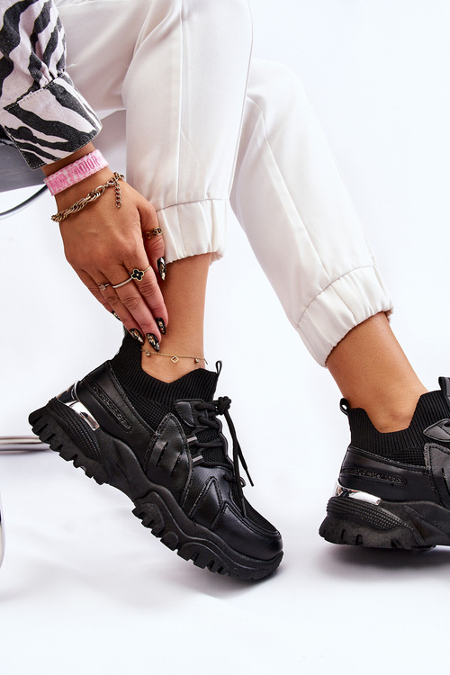 Dámske ponožkové športové topánky skĺzli čiernu Bernu