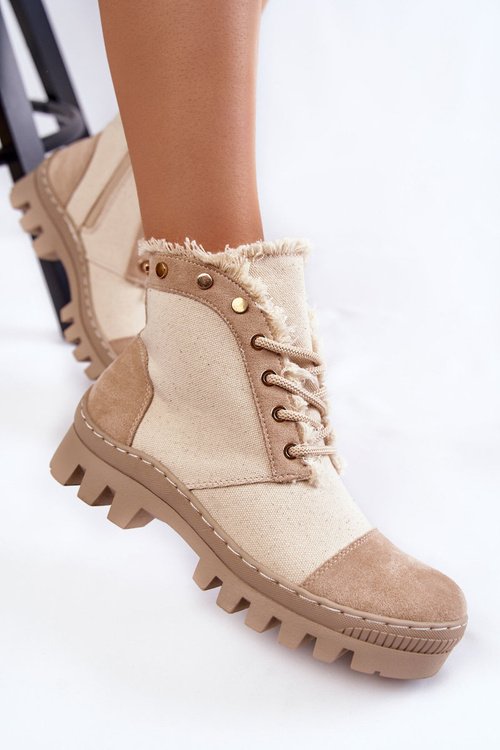 Módní dámské kozačky Béžová Claira