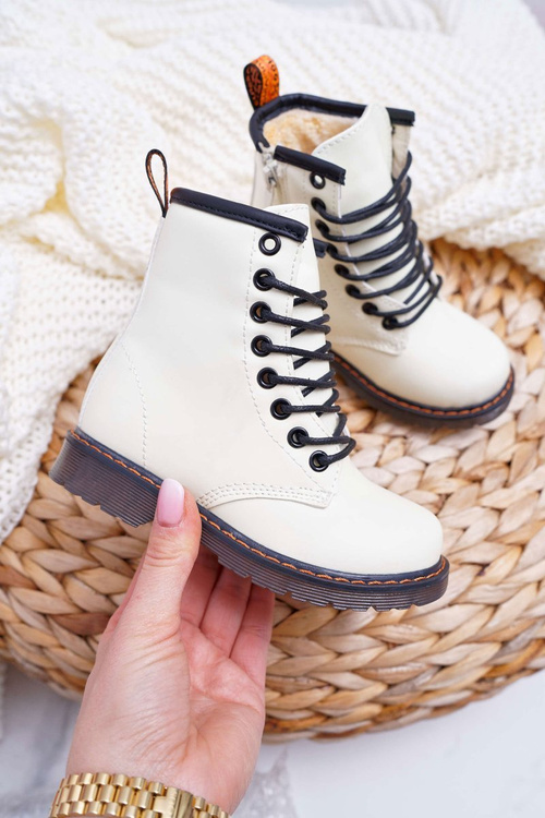 Dětské Boty zateplené Se Zipem Fosforeskující Bílé Gabby