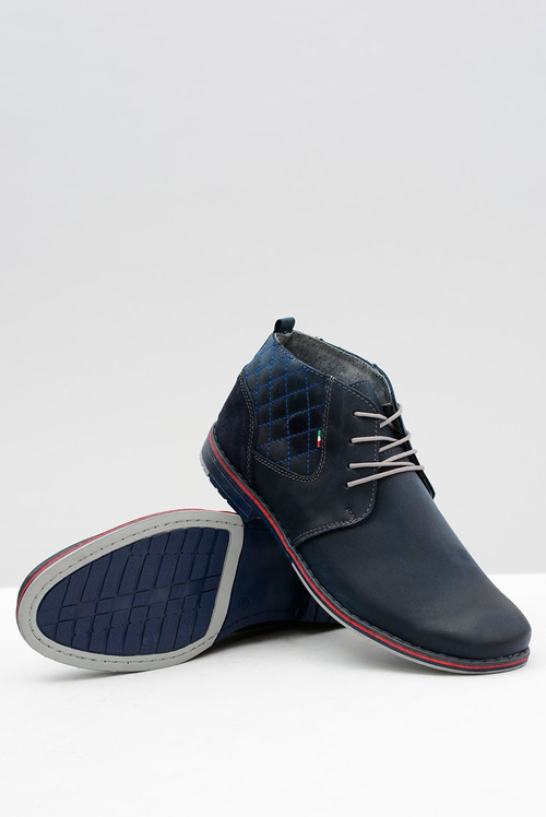 Graziano Navy Blue Pánske kožené topánky