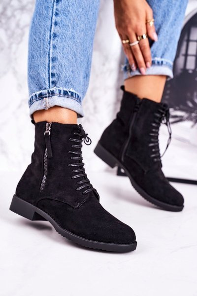 Klasické Dámské Teplé Boty Semišové Černé Simplicity