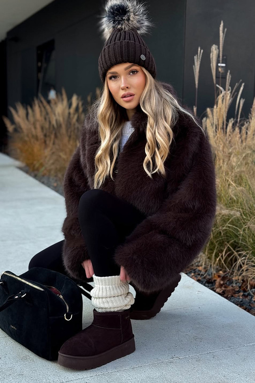 Nízke snehuli na platforme Big Star OO274A101 čokoládové