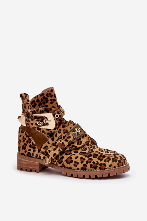 Lu Boo Suede topánky s rezačkou Leopard Leopard Cutter