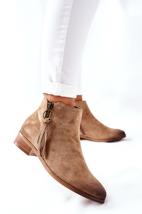 Ženské semišné izolované béžové Janice topánky