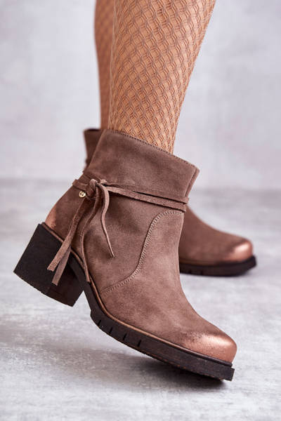 Dámske semišové topánky Maciejka 05720-14 Svetlo hnedé