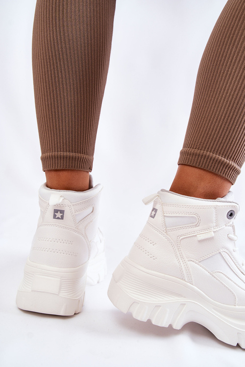 Módní boty Memory Foam Big Star KK274369 Bíle