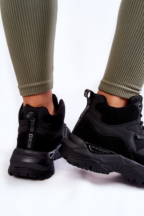 Dámská vysoká sportovní obuv Memory Foam System Big Star KK274356 Černá