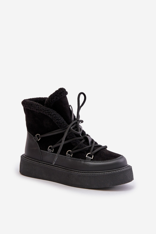 Snehové Topánky Na Platforme Čierne Tamidra