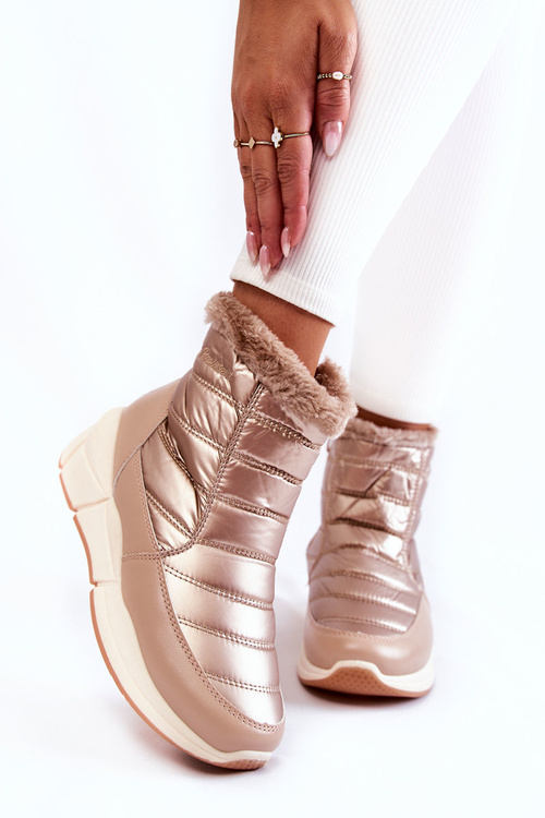 Dámské sněhule se zipem zlato-béžová Senia