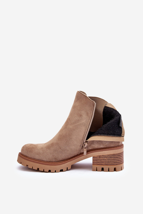 Low Classic Suede Boots, Beige Lalyllis