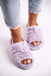 Dámské Kožešinové Fialové Papuče Snowflake