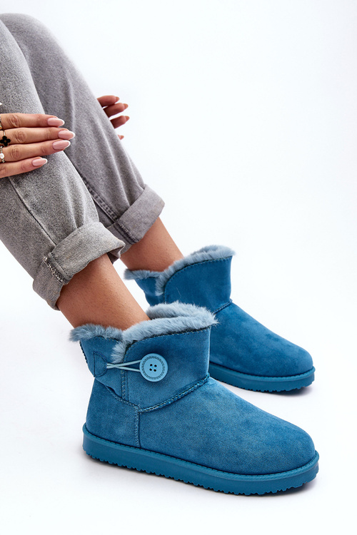 Izolované ženské snehové topánky s dekoráciou modrý sirol