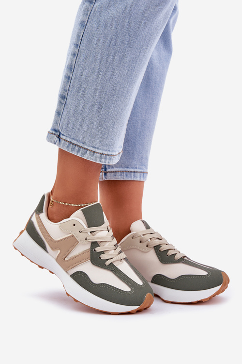 Dámske Športové Topánky Tenisky Béžovo-Zelené Britma