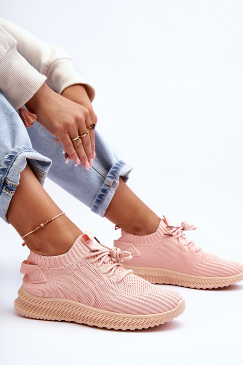 Dámské sportovní materiálové boty na zip Růžové Zauna