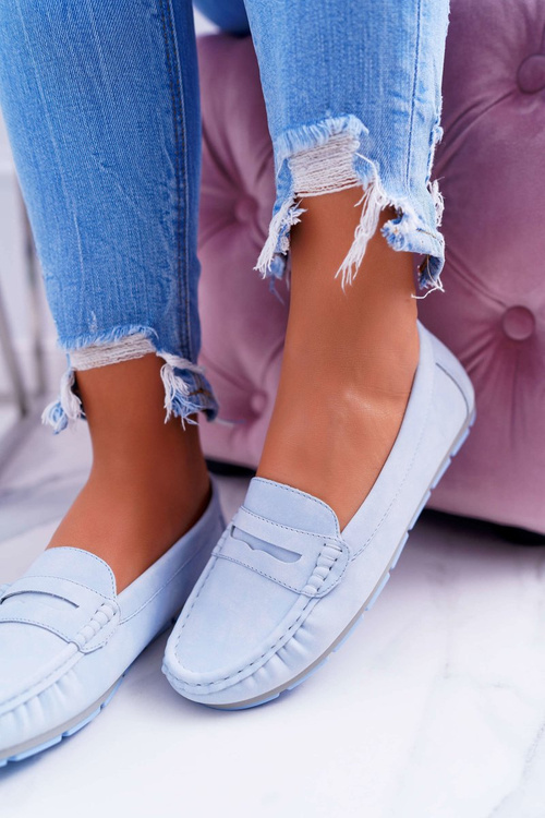 Dámské Mokasíny Pohodlné Modré Devi