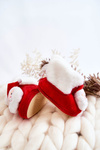 Dětské teplé papuče Santa Claus červené