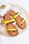 Ženské lakované flip -flops Jimena Yellow