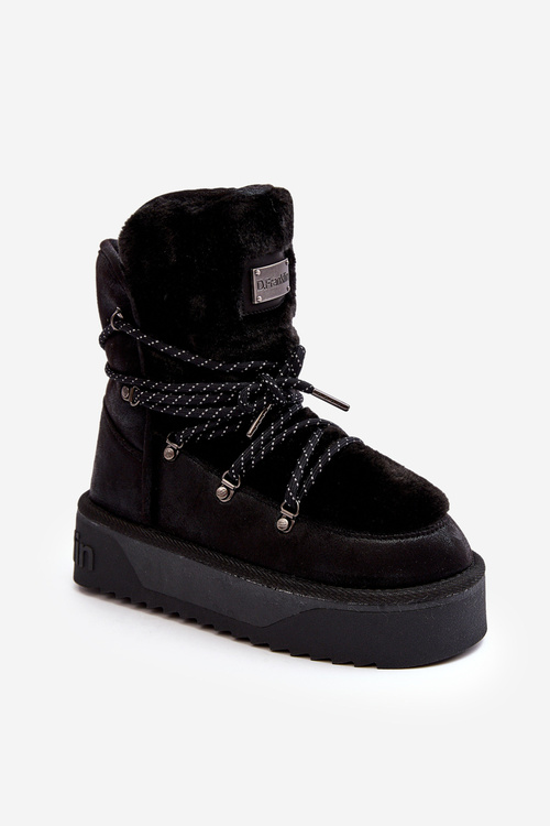 Vegánske snehové topánky na vodotesnej plošine D.Franklin DFSH371008 Čierna
