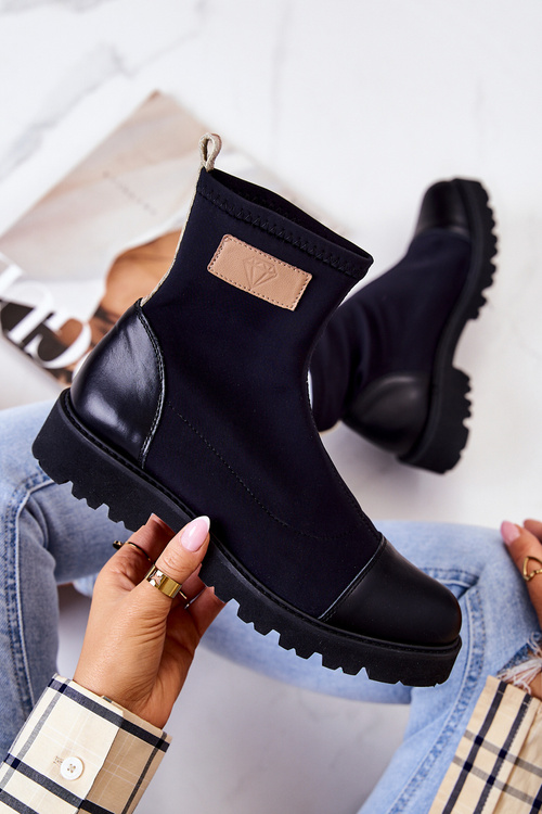 Materiálové topánky skĺzli Nicole Black 2705