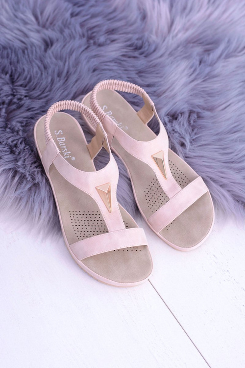 Dámske ružové sandále s flexibilným pružným pásom Riben