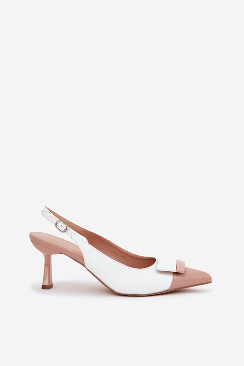 Elegantní Lodičky S Dekorací Eko Kůže Bílé Ottoles