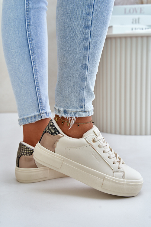 Zateplené dámske tenisky na platforme Big Star OO274A454 béžové