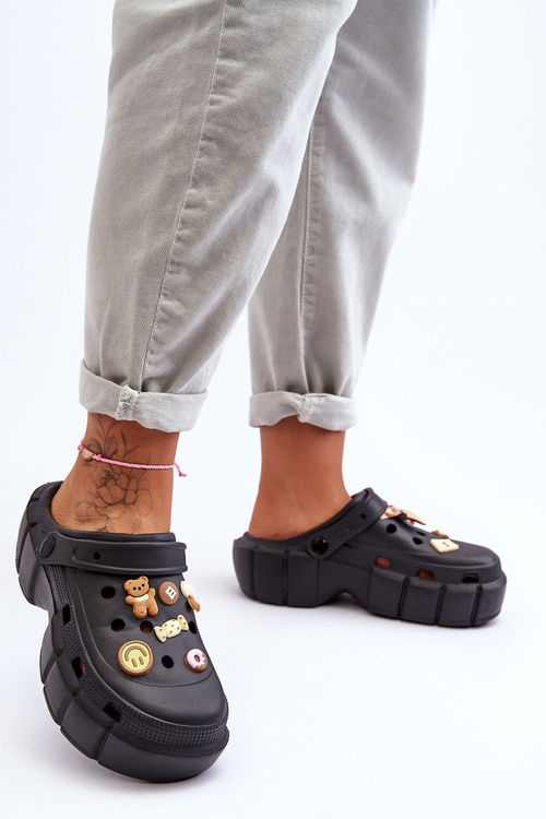 Dámské pěnové šlapky Kroksy se zdobením černé Marlett