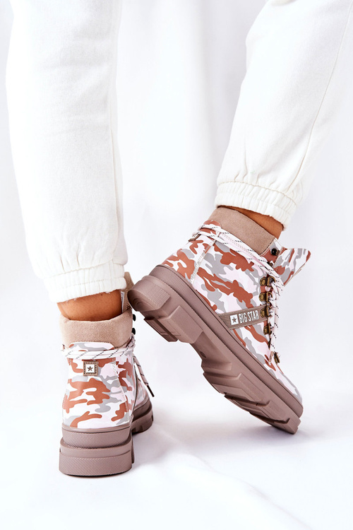 Kožené Turistické Boty Big Star II274369 Moro šedé