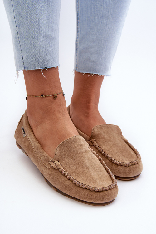 Dámske hnedé mokasíny z ekokože Amrutia