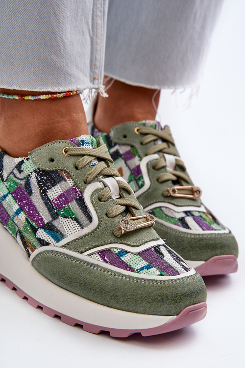 Dámské kožené tenisky na platformě Maciejka 06390-09 seledýnové