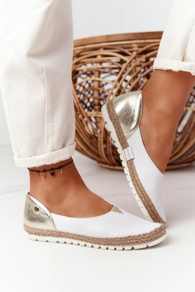 Maciejka kožené baleríny 05056-11 Biele a zlato