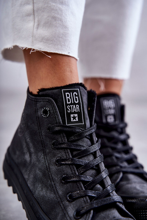 Dámské Tenisky Big Star Vysoké Zateplené Černé GG274069