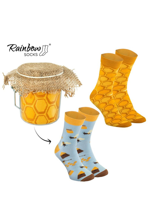 Duhové Ponožky Med Ve Sklenici 2 Párů